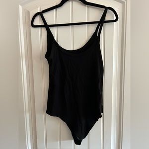 Reformation | Black knit tank bodysuit